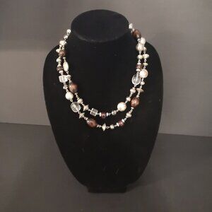 Lia Sophia Coffee Bean Double Strand Necklace w/  Various Types of Beads